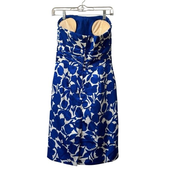 David's Bridal Slim Charmeuse Print Dress with Ruched Waist Sz 4 Wedding Formal - Picture 2 of 11